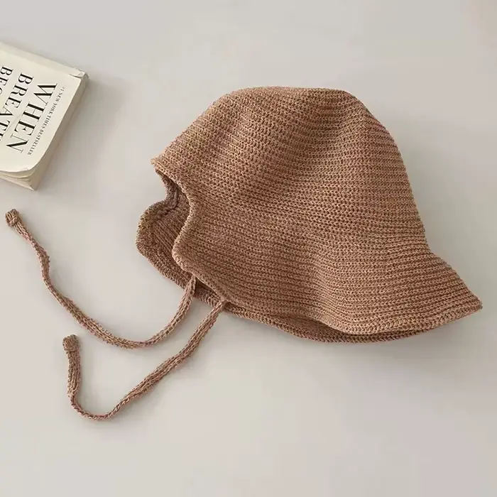 [ZYAS] Chapeaux de soleil en lin et paille pour femmes, style Regency, avec nœud, grand bord large, 