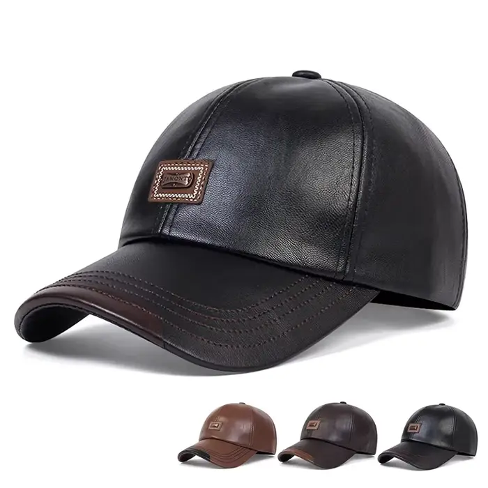 Casquette de baseball en simili cuir VORON élégante et décontractée pour homme et femme protection solaire printemps automne occassions extérieures