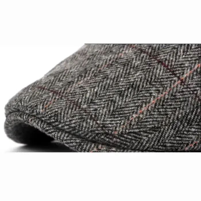 Béret en laine à carreaux rétro pour hommes
