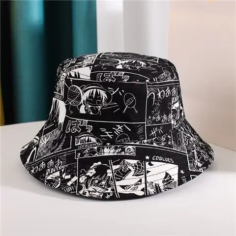 Une pièce Luffy dessin animé mignon chapeau de pêcheur personnalité créative mâle Graffiti Anime crè