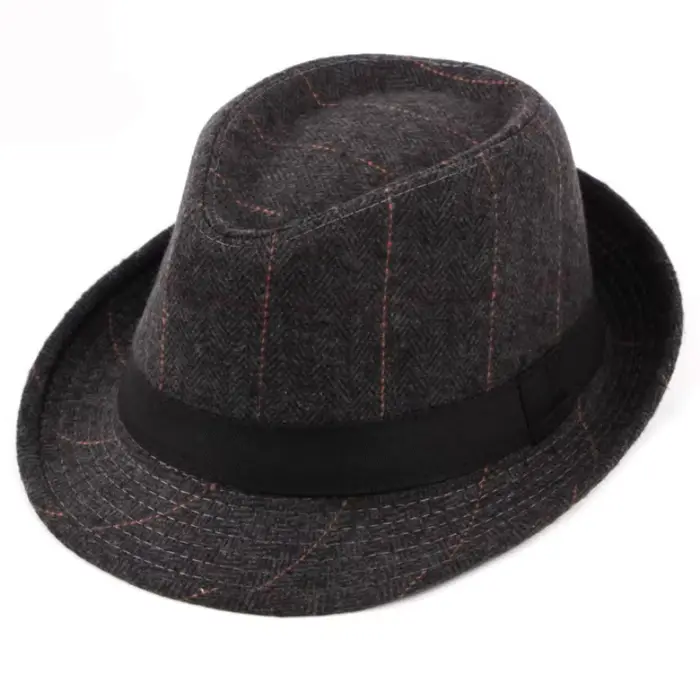 Chapeau bol pour hommes Style occidental à carreaux fudoras