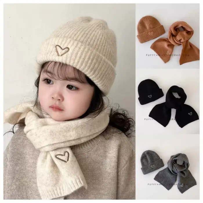 Chapeau d'amour tricoté en coton pour enfants hiver, automne, occasions spéciales et cadeaux pour bébés