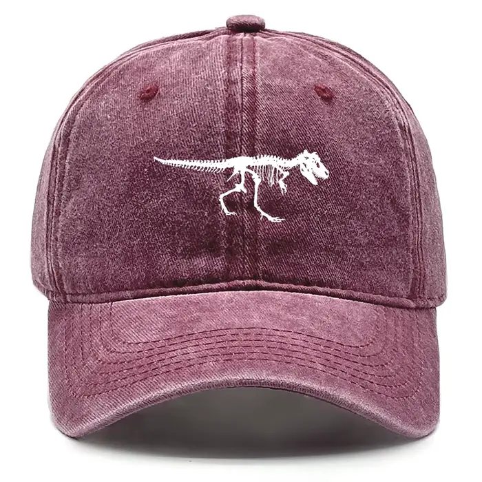 Casquette de baseball T-Rex Skull Skeleton style vintage délavé motif dinosaure fosseil pour hommes et femmes occasions extérieures et spéciales