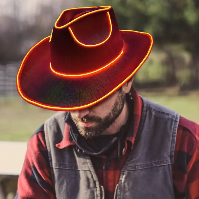 Chapeau de Cowboy lumineux avec LED