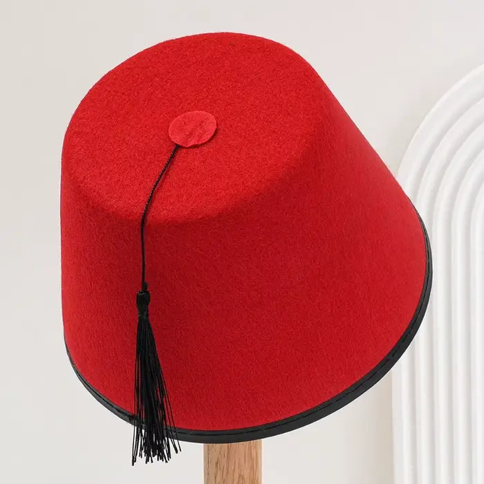 Chapeau Fez rond en feutre respirant