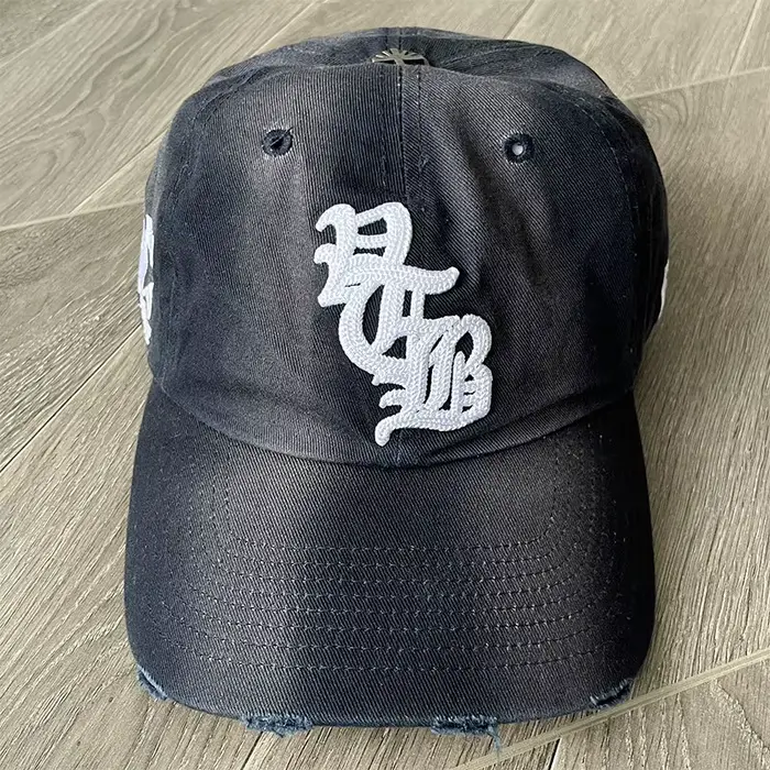 Casquette ajustée Vertabrae avec logo brodé, effet délavé, style décontracté, pour le sport et le ba