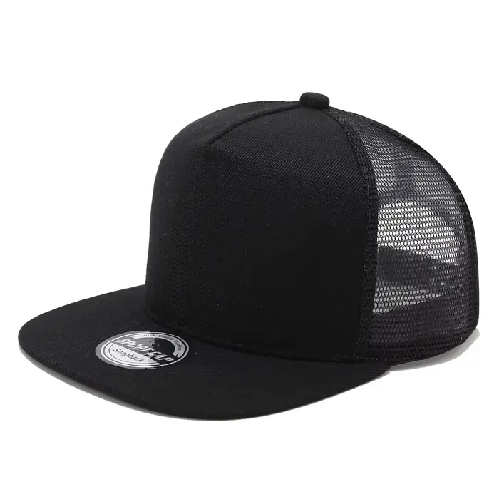 Nouvelle casquette de baseball en maille à 5 panneaux avec logo imprimé personnalisé, style hip-hop,