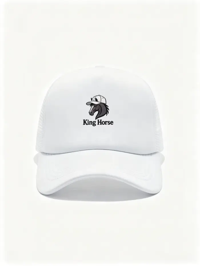 Casquette de baseball respirante en maille avec logo vintage Cheval Roi, broderie factice, couleur c