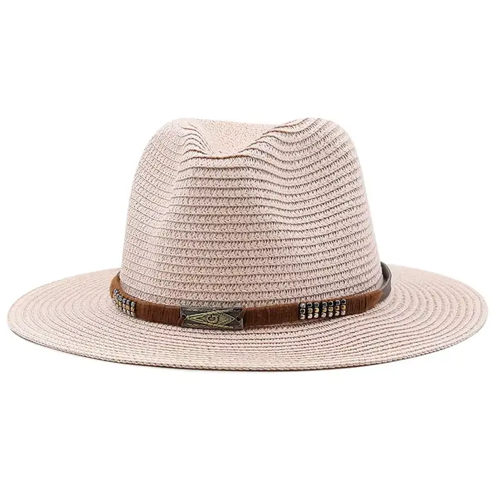 Chapeau de paille style cowboy pour hommes et femmes