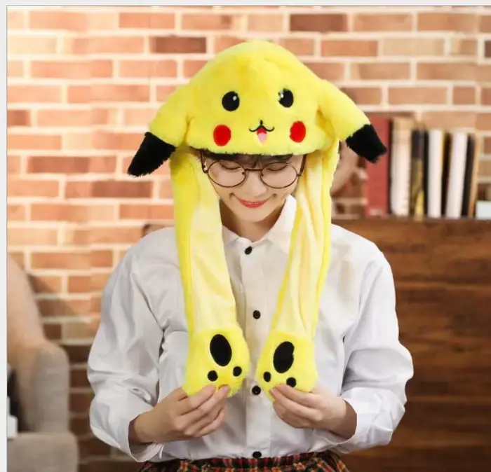 Bonnet Umbreon Gengar Eevee Snorlax avec oreilles mobiles – Casquette décontractée à l'effigie d'ani