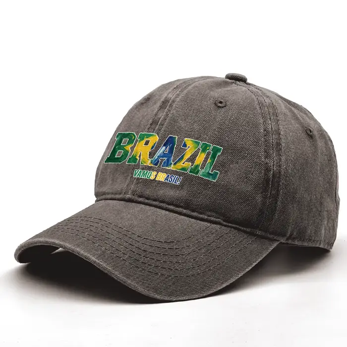 Casquette de baseball réglable avec drapeau du Brésil imprimé