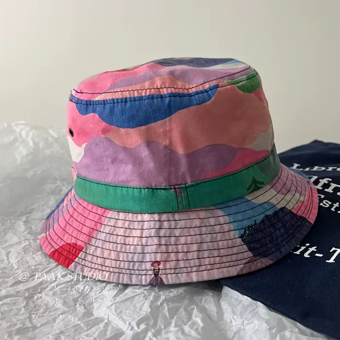 Harajuku Niche tendance coloré Tie-dye seau chapeau hommes et femmes printemps et été loisirs parasol personnalisé Panama Bob Cap