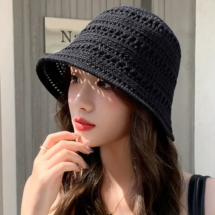 Chapeaux d'été pour femmes, Protection UV Anti-cou, châle à large bord, casquette queue de cheval, c