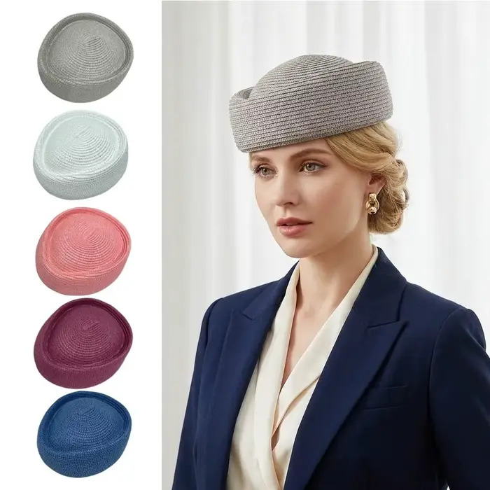 Béret uni en paille tressée respirante, style français décontracté pour femmes, polyvalent et confortable, idéal pour sorties, voyages et occasions spéciales