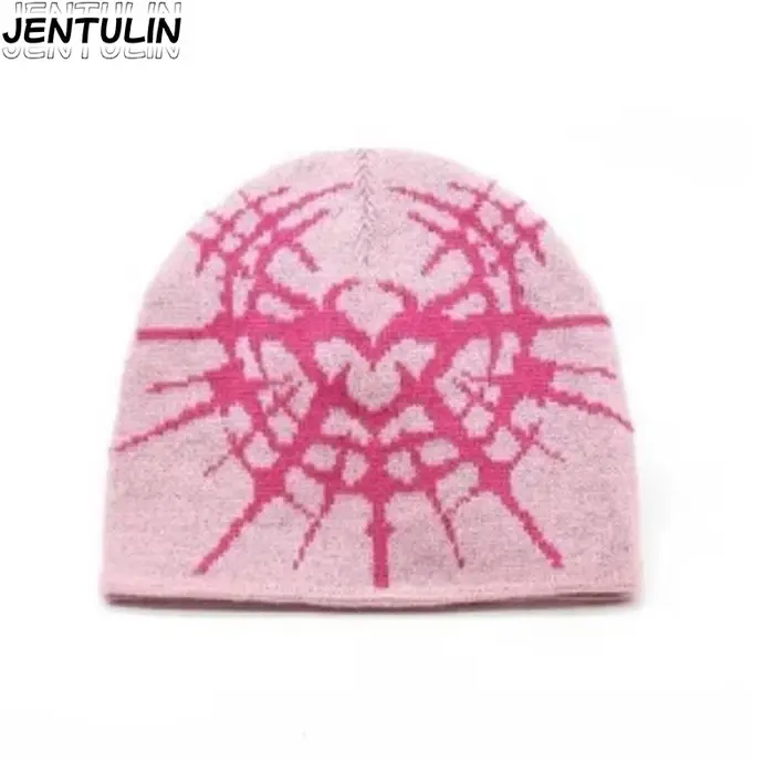 Y2K lancement en forme de coeur Jacquard tricot chapeau automne rue Punk bonnets hommes femmes acces