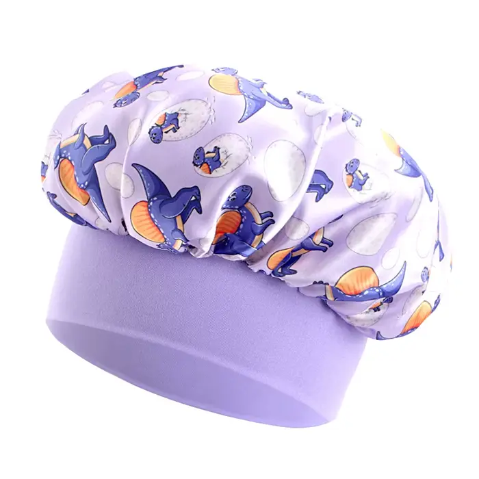 Nouveaux enfants Bonnet élastique imprimé Satin