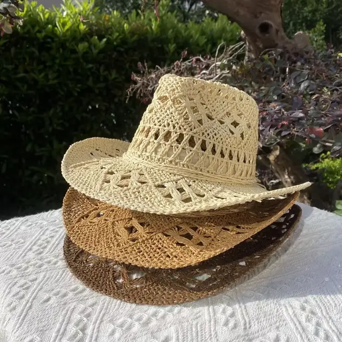 Chapeau de paille Vintage pour femmes et hommes