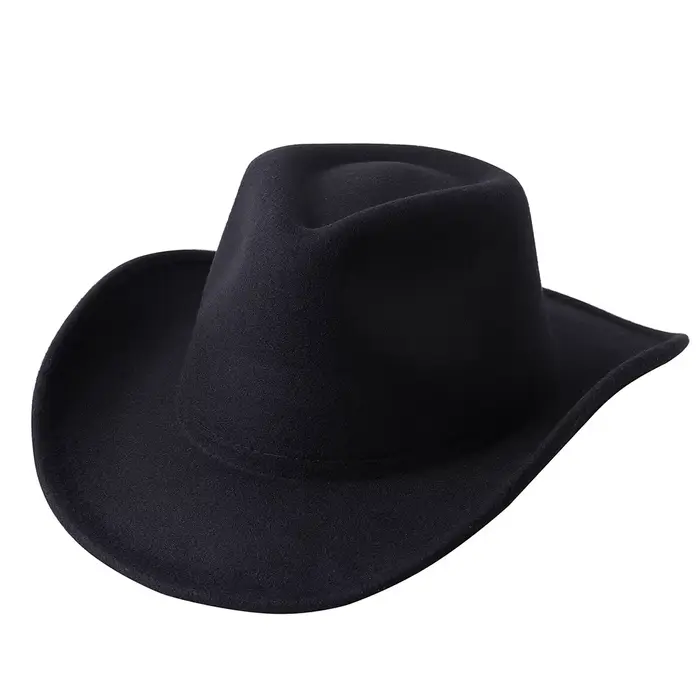 Chapeau de cowboy accessoires de tête de vache chapeau de cowboy chapeau en feutre monochrome hommes