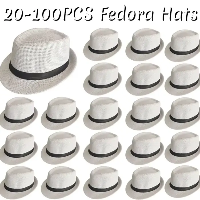 Lot de 20 à 100 chapeaux Fedora pour hommes