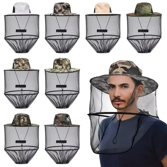 Chapeau anti-moustiques avec filet GNE pour hommes et femmes