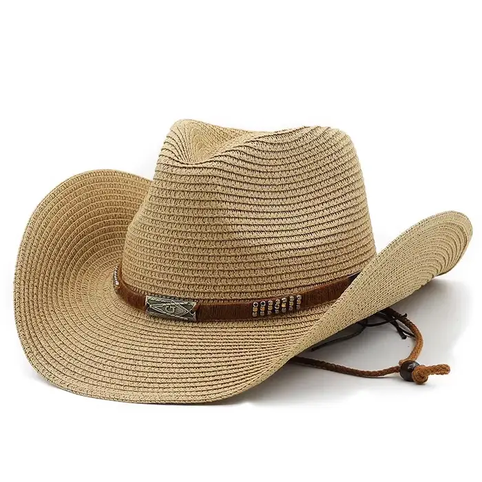 Chapeau de Cowboy d'été à large bord pour femmes et hommes