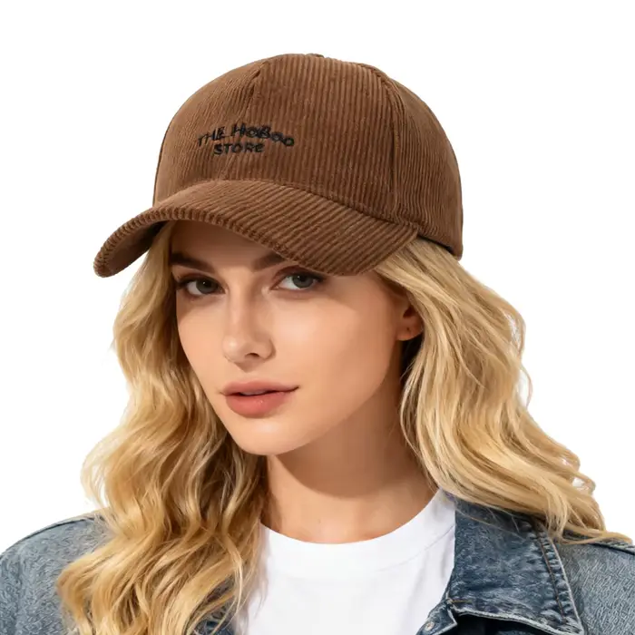 Casquette de baseball en velours côtelé unisexe avec broderie de lettres simples pour homme et femme protection solaire quatre saisons activité sportiveextérieur