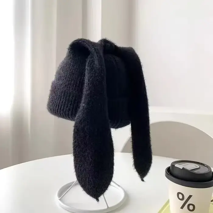 Chapeau d'oreille longue Crochet tricoté chapeaux mignon lapin chapeau oreilles de lapin chapeaux po