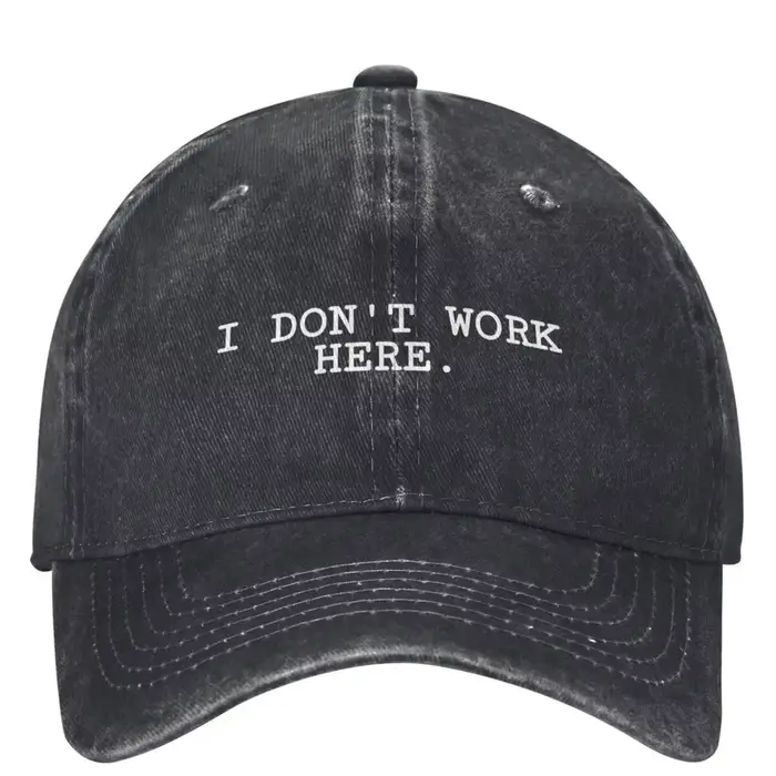 Je ne travaille pas ici casquette de Baseball drôle unisexe adolescents concepteur camionneur chapeau été mode en plein