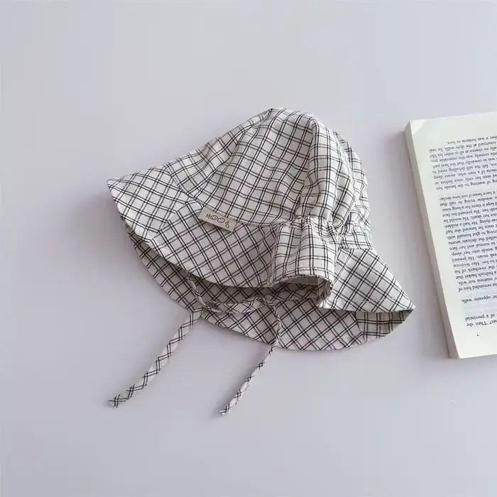 Casquette de poisson à laçage rayé pour enfants, chapeaux de bassin coupe-vent pour bébé, casquettes
