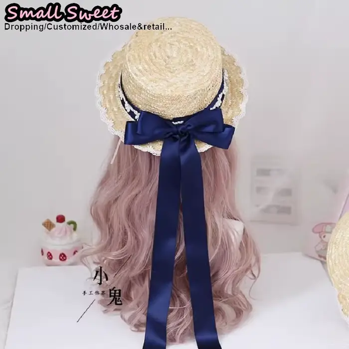 Chapeau de paille Lolita style petite boutique de bonbons