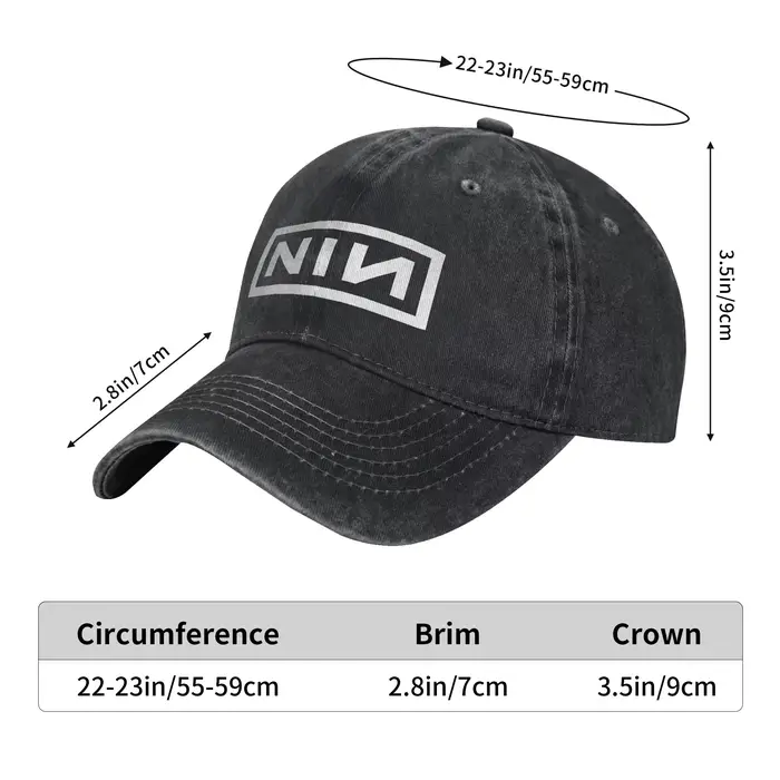 Casquette en tissu denim avec logo NIN Nine Inch Nails