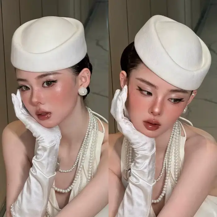 Béret chapeau casquettes hôtesse de l'air agent de bord Vintage