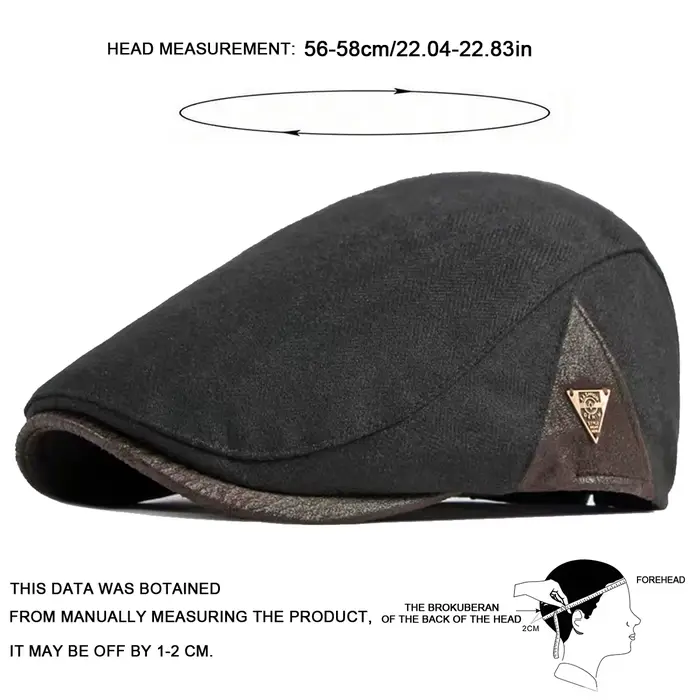 Casquettes de journal avec étiquette triangulaire latérale pour hommes
