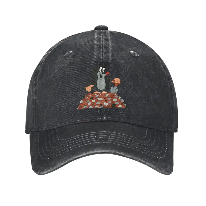 Casquette de Baseball The Little Mole Krtek Dig a Hole, casquette à rabat délavée avec dessin animé 