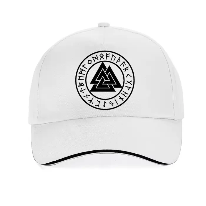 Casquette de baseball style nordique Viking avec perles runiques, motif loup, symbole d'Odin, casque