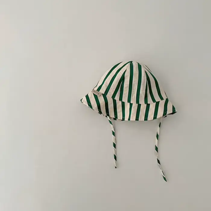 Chapeau seau Double face pour bébé, couleur unie, casquette de pêcheur à carreaux rayés pour nourris