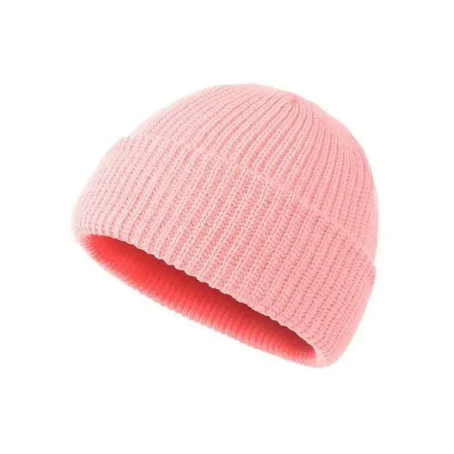 Chapeau en laine tricoté de couleur unie pour hommes et femmes, chapeau hip-hop en peau de melon ada