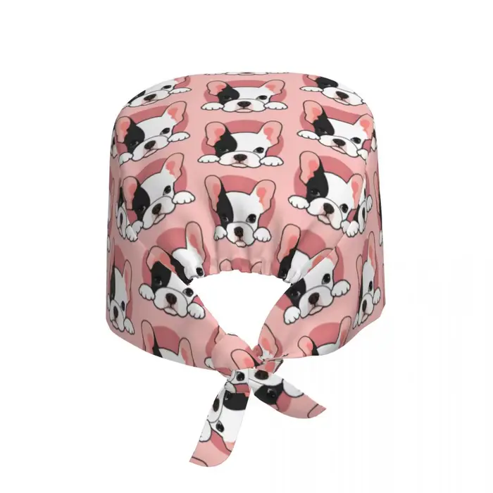 Casquette de travail de nettoyage de bouledogue français personnalisée confortable pour chien de compagnie et chapeau d'infirmière pour dentiste occassions spéciales