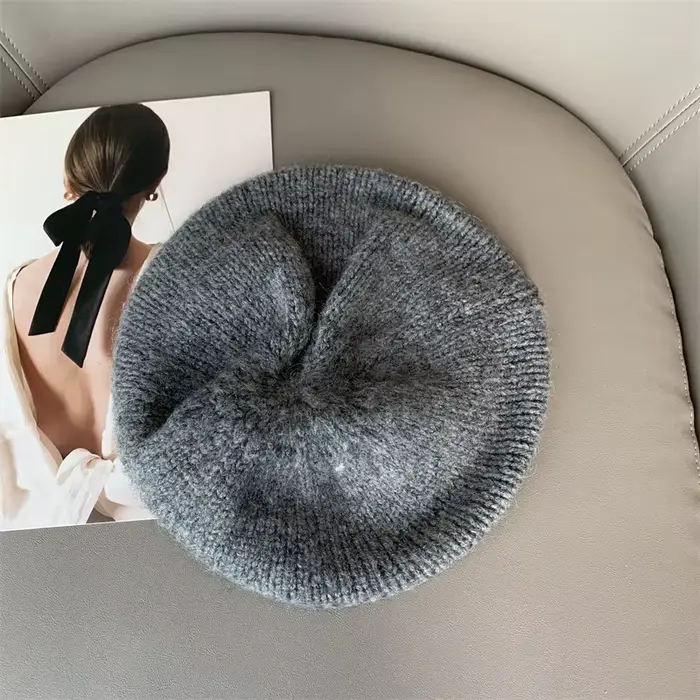 Béret tricoté pour femmes et hommes, chapeau chaud et extensible, grande taille, casquette de peintr