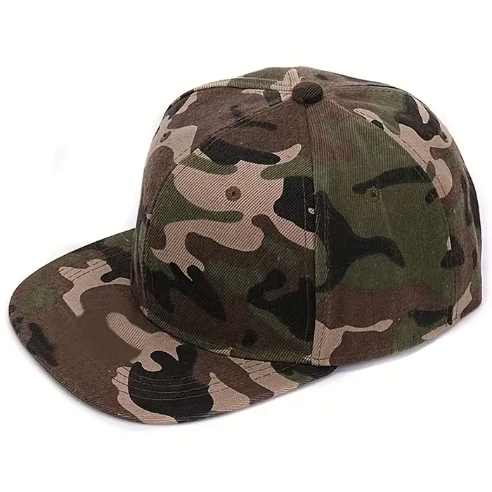 Casquette de baseball à visière plate camouflage tendance, broderie printemps automne, unisexe, chap