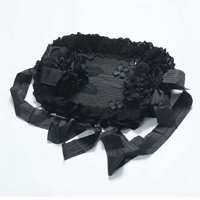 Chapeau de soleil victorien Vintage de Style Lolita français, en paille, fait à la main, accessoires