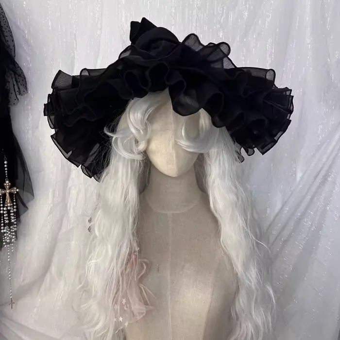 Chapeau de sorcière en dentelle fait à la main pour femmes et filles, chapeau de soleil pour dames, 