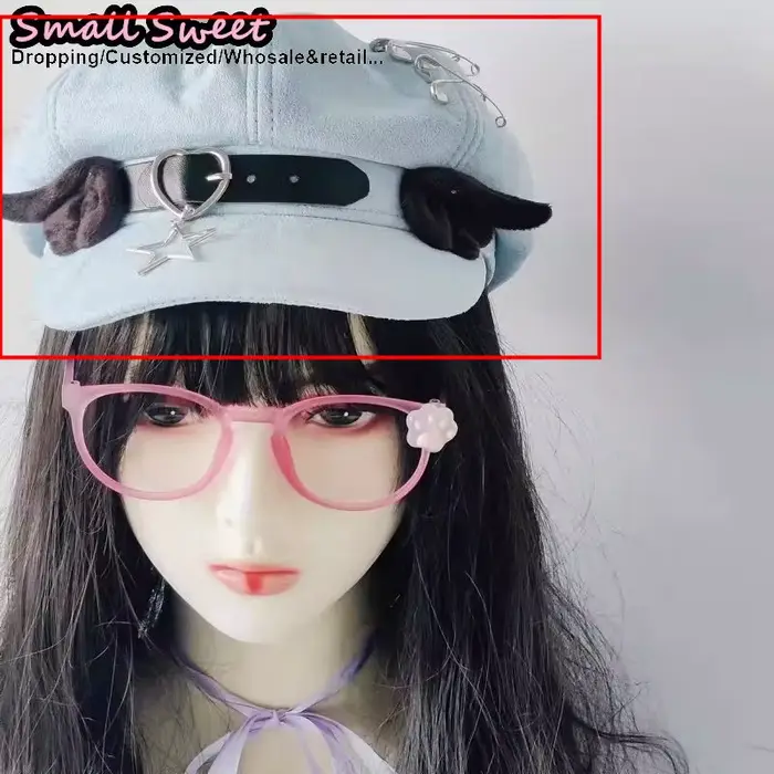 Béret gothique Lolita Y2K pour filles, chapeau à ailes d'ange pour femmes, chapeau de journal de des