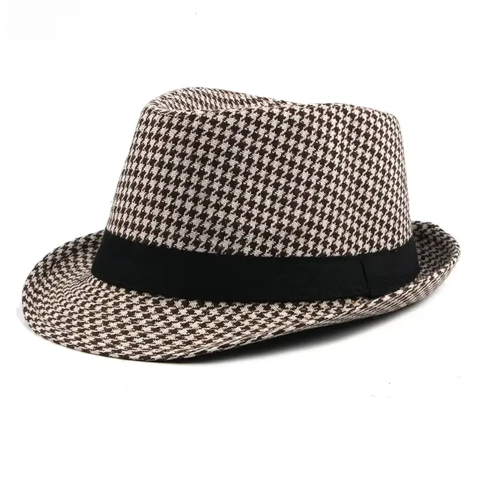 Printemps été nouveau moyen âge hommes haut-de-forme mode tricoté Jazz Gentleman noir Chapeay Fedora