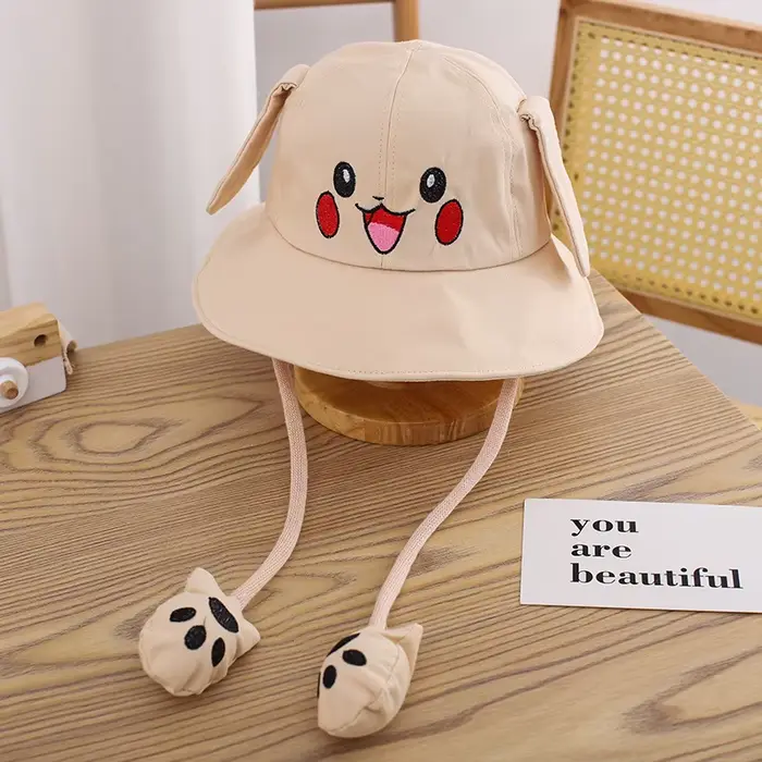 Chapeaux d'été en coton à larges bords pour enfants, casquettes seau pour vacances à la plage, garço
