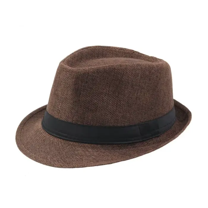 Chapeaux Fedora à bord court pour hommes, chapeau Vintage Gangster classique 1920 avec bandes noires