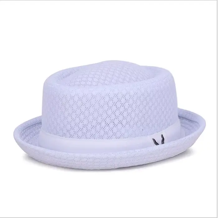 Chapeau de paille plat en maille respirante, chapeaux de soleil pliables, casquettes de fête décontr