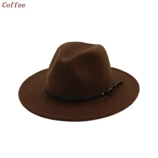 Chapeau Vintage à large bord pour hommes/femmes, casquette de Jazz en feutre pour fête d'église, cha