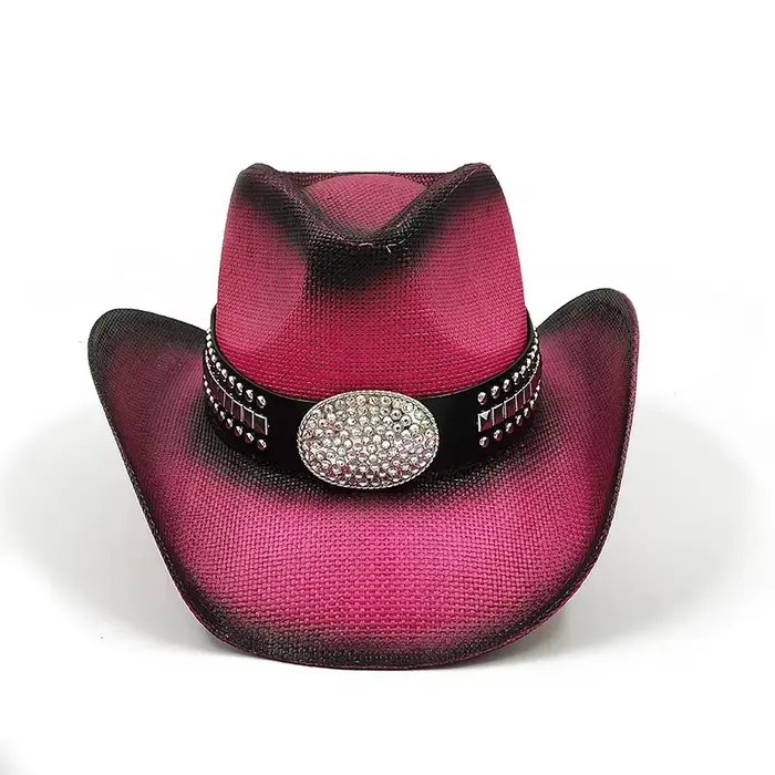Chapeau de paille en carton pour hommes et femmes, chapeau de cowboy occidental à grand bord, chapea