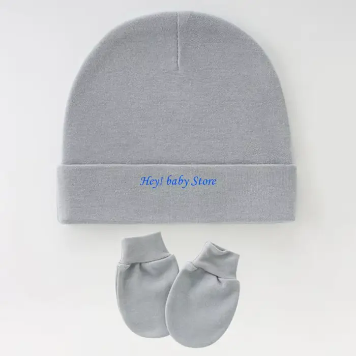 Ensemble Q1FE 3 chapeaux gants pour nourrissons capuche en coton extensible confortable